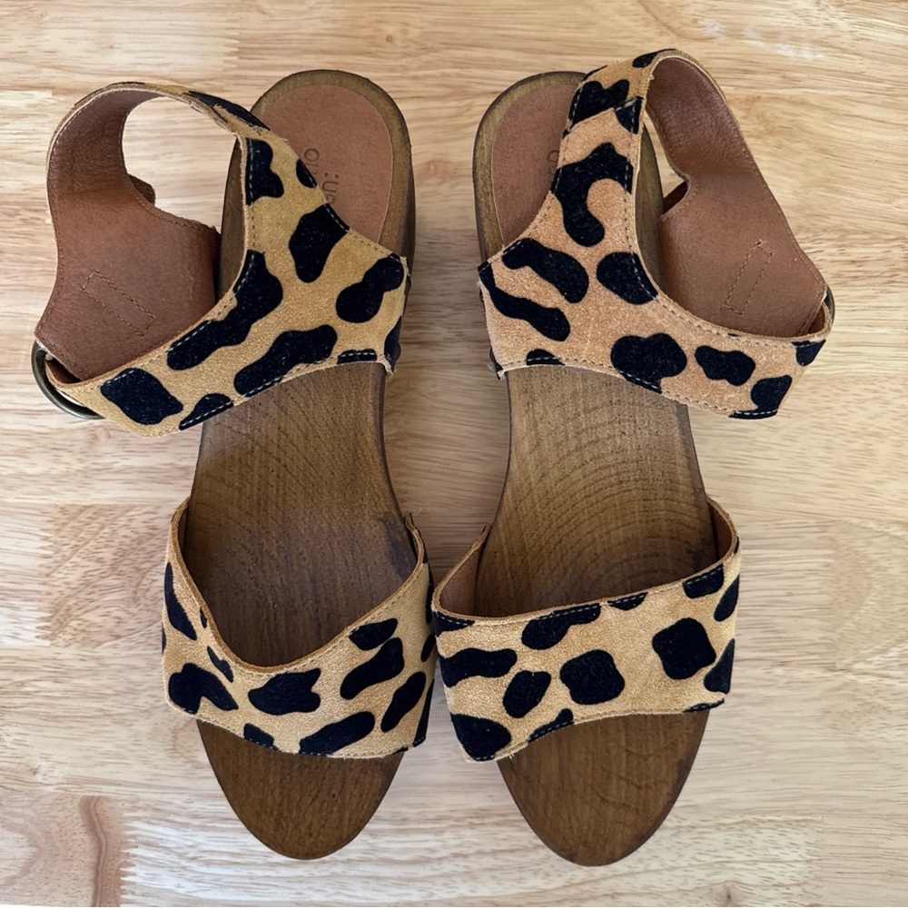 Urban Outfitters Alana Wood Leopard Print Women’s Sandals Size 7.5/8 (EU 38) - Picture 5 of 11